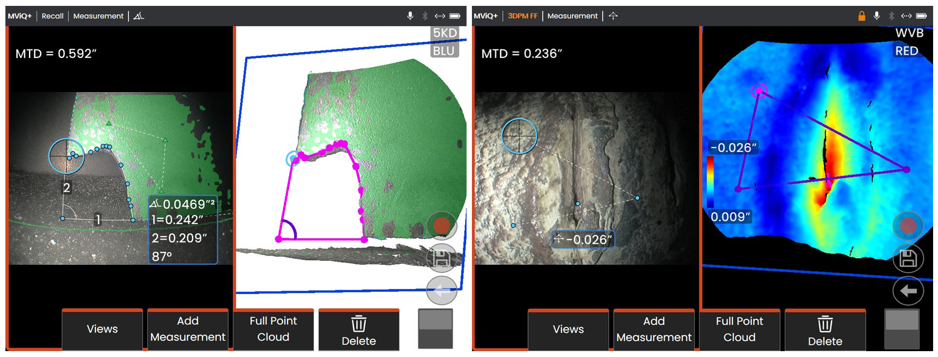 MVIQ+工業(yè)視頻內(nèi)窺鏡的葉片缺失角測量及深度測量 MVIQ+工業(yè)視頻內(nèi)窺鏡的葉片缺失角測量及深度測量